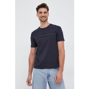 Bavlnené tričko Armani Exchange tmavomodrá farba, s nášivkou vyobraziť