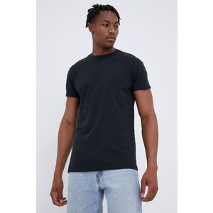 Bavlnené tričko Young Poets Society čierna farba, jednofarebné vyobraziť