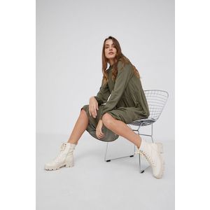 Šaty Answear Lab zelená farba, maxi, rovné vyobraziť