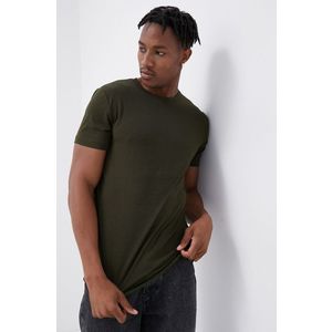 Tričko Produkt by Jack & Jones pánske, zelená farba, jednofarebné vyobraziť