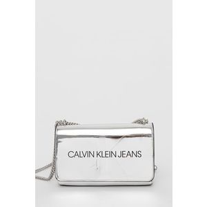 Kabelka Calvin Klein Jeans strieborná farba vyobraziť