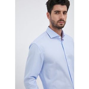 Bavlnená košeľa Boss pánska, slim, s talianskym golierom vyobraziť