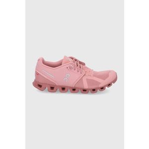 Topánky On-running ružová farba, na plochom podpätku vyobraziť