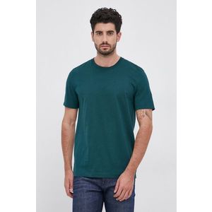 Bavlnené tričko Boss zelená farba, jednofarebné vyobraziť
