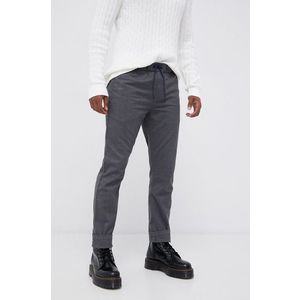Nohavice Tommy Jeans pánske, šedá farba, rovné vyobraziť