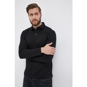 Bavlnené tričko s dlhým rukávom Emporio Armani čierna farba, jednofarebné vyobraziť