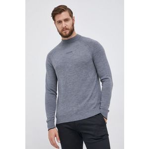 Vlnený sveter Calvin Klein pánsky, šedá farba vyobraziť