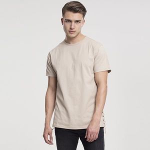 Pánske tričko Urban Classics Lace Up Long Tee sand - XL vyobraziť