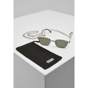 Urban Classics Sunglasses Kalymnos With Chain silver/green - UNI vyobraziť