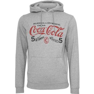 Pánska sivá mikina MERCHCODE Old Coca Cola Logo Hoody Farba: grey, Veľkosť: XS vyobraziť