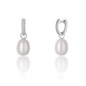 JwL Luxury Pearls Strieborné kruhové náušnice á la vojvodkyňa Kate s pravou perlou a zirkónmi 3v1 JL0685 vyobraziť