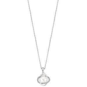 Lotus Silver Nežný strieborný náhrdelník s čírymi zirkónmi a syntetickou perlou LP3094-1 / 1 vyobraziť
