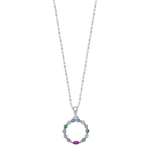 Lotus Silver Dizajnový strieborný náhrdelník sa trblietavým krúžkom LP3246-1 / 1 vyobraziť