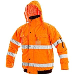 Canis Zimná reflexná bunda s odopínateľnými rukávmi LEEDS - Oranžová | L vyobraziť