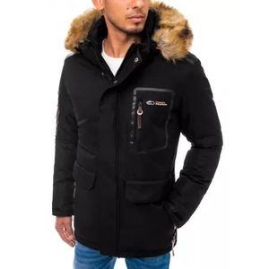 Pánska zimná bunda s kapucňou čierna STEP vyobraziť
