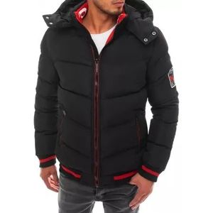 Pánska zimná bunda s kapucí prošívaná černá STYL vyobraziť