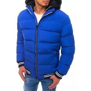 Pánska bunda prešívaná s odopínacou kapucňou modrá vyobraziť