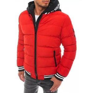 Pánska bunda prešívaná s odopínacou kapucňou červená DOUBLE vyobraziť