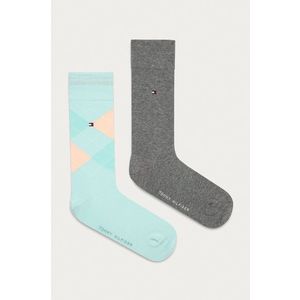 Ponožky Tommy Hilfiger 2-pak pánske, tyrkysová farba vyobraziť