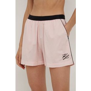 Pyžamové šortky Karl Lagerfeld dámske, ružová farba vyobraziť