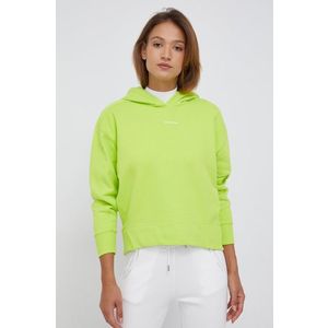 Bavlnená mikina Calvin Klein Jeans dámska, zelená farba, jednofarebná vyobraziť