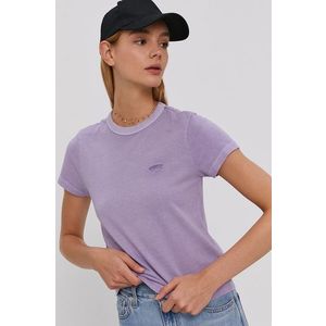 Bavlnené tričko Vans fialová farba vyobraziť