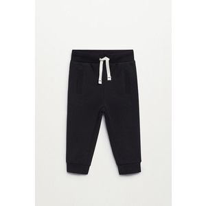 Detské nohavice Mango Kids Mateop1 80-110 cm čierna farba, jednofarebné vyobraziť