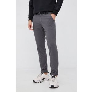 Nohavice Calvin Klein pánske, šedá farba, strih chinos vyobraziť