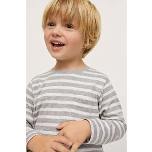 Detské tričko s dlhým rukávom Mango Kids Ivan1 šedá farba, vzorované vyobraziť