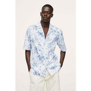Bavlnená košeľa Mango Man Laporta pánska, biela farba, voľný strih vyobraziť