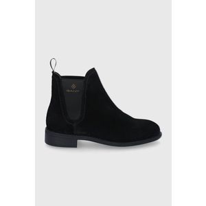 Semišové topánky Chelsea Gant Ainsley dámske, čierna farba, na plochom podpätku vyobraziť