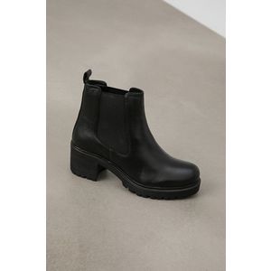 Kožené topánky Chelsea Answear Lab dámske, čierna farba, na podpätku vyobraziť