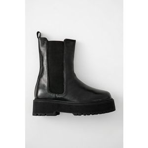 Kožené topánky Chelsea Answear Lab dámske, čierna farba, na platforme vyobraziť