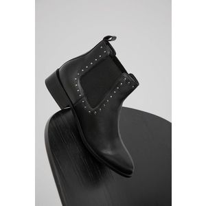 Kožené topánky Chelsea Answear Lab dámske, čierna farba, na plochom podpätku vyobraziť