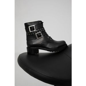 Kožené členkové topánky Answear Lab dámske, čierna farba, na podpätku vyobraziť