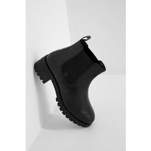 Kožené topánky Chelsea Answear Lab dámske, čierna farba, na podpätku, jemne zateplené vyobraziť