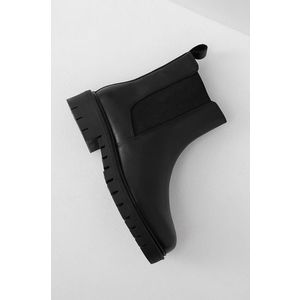Kožené topánky Chelsea Answear Lab dámske, čierna farba, na platforme, jemne zateplené vyobraziť