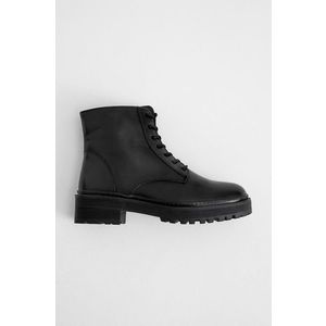 Kožené členkové topánky Answear Lab dámske, čierna farba, na platforme, jemne zateplené vyobraziť
