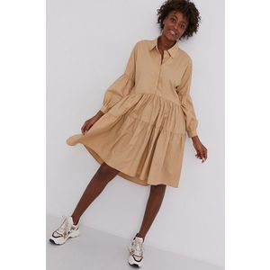 Bavlnené šaty Answear Lab béžová farba, mini, oversize vyobraziť