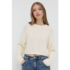 Vlnený sveter Miss Sixty dámsky, krémová farba, ľahký vyobraziť