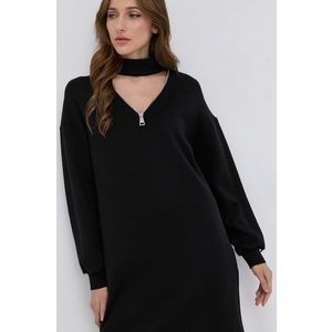 Šaty Nissa čierna farba, mini, rovné vyobraziť