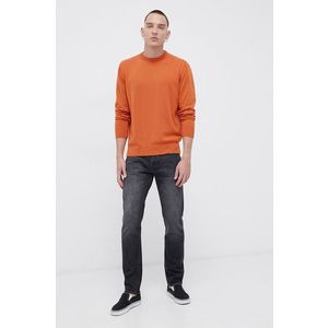 Bavlnený sveter Cross Jeans pánsky, oranžová farba vyobraziť