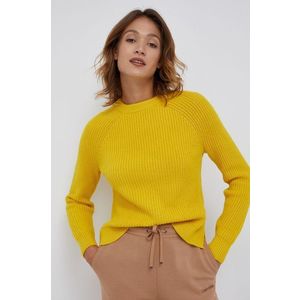 Vlnený sveter Calvin Klein dámsky, žltá farba vyobraziť