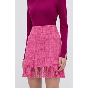 Sukňa Pinko ružová farba, mini, rovná vyobraziť