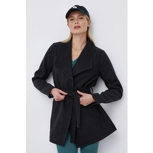 Kabát Jacqueline de Yong dámsky, čierna farba, prechodný vyobraziť