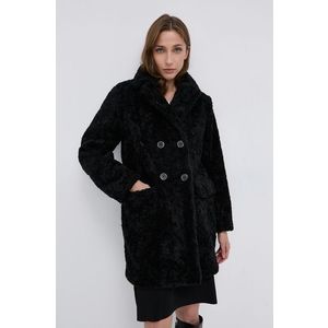 Kabát Morgan dámsky, čierna farba, prechodný, dvojradový vyobraziť