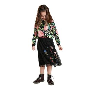 Dievčenská sukňa Desigual čierna farba, midi, áčkový strih vyobraziť