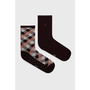 Ponožky Tommy Hilfiger dámske, hnedá farba vyobraziť