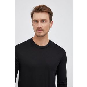 Bavlnené tričko s dlhým rukávom Scotch & Soda čierna farba, jednofarebné vyobraziť