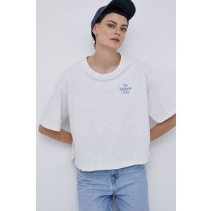 Bavlnené tričko New Balance WT13561SAH šedá farba vyobraziť